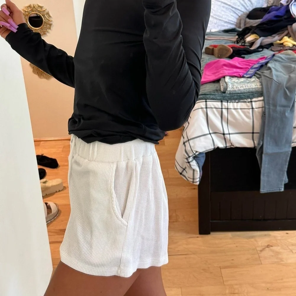 Princess Polly White High Waist Shorts